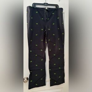 NWT J. Crew TXL Navy Women’s Pajama Pants with Green Turtle Embroidery